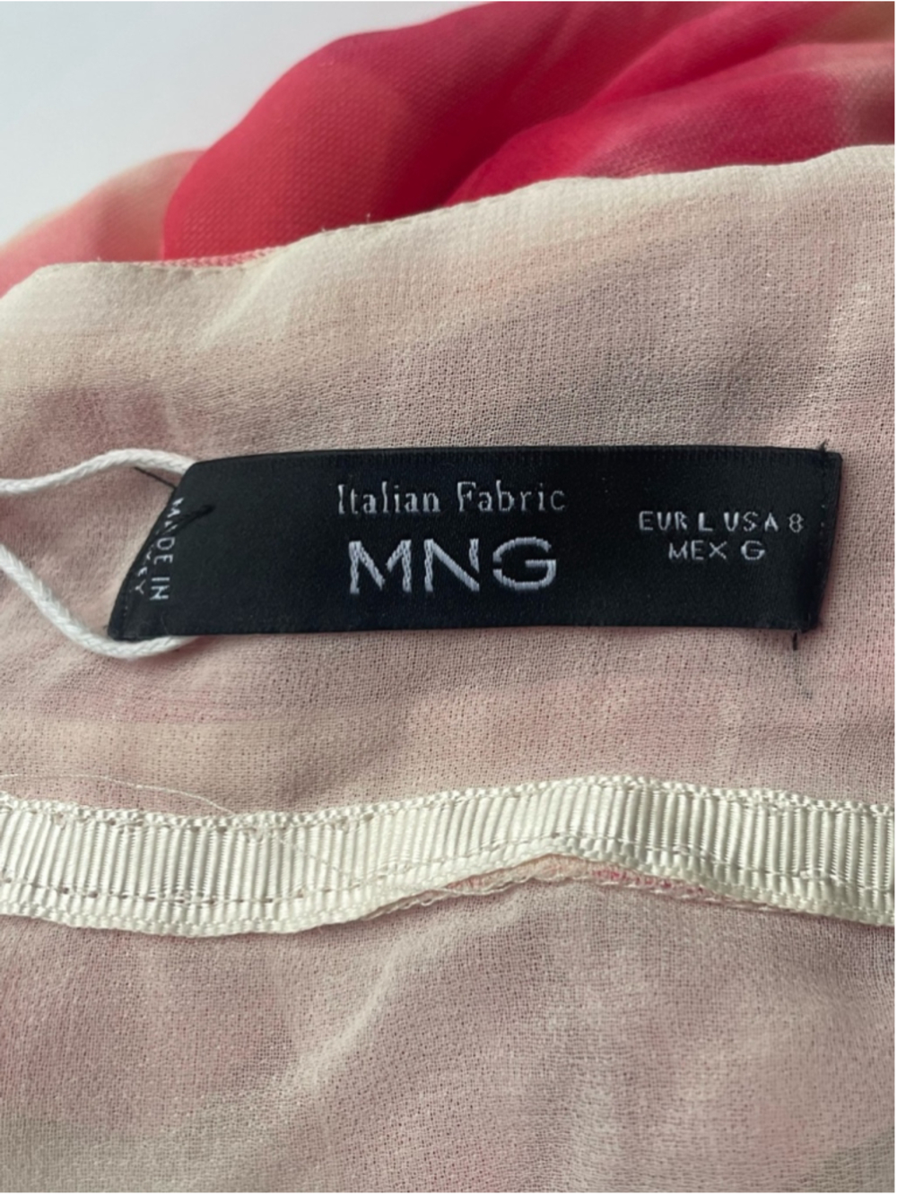 Mango Pink Watercolor Pleated Maxi Dress Large - Picture 12 of 14